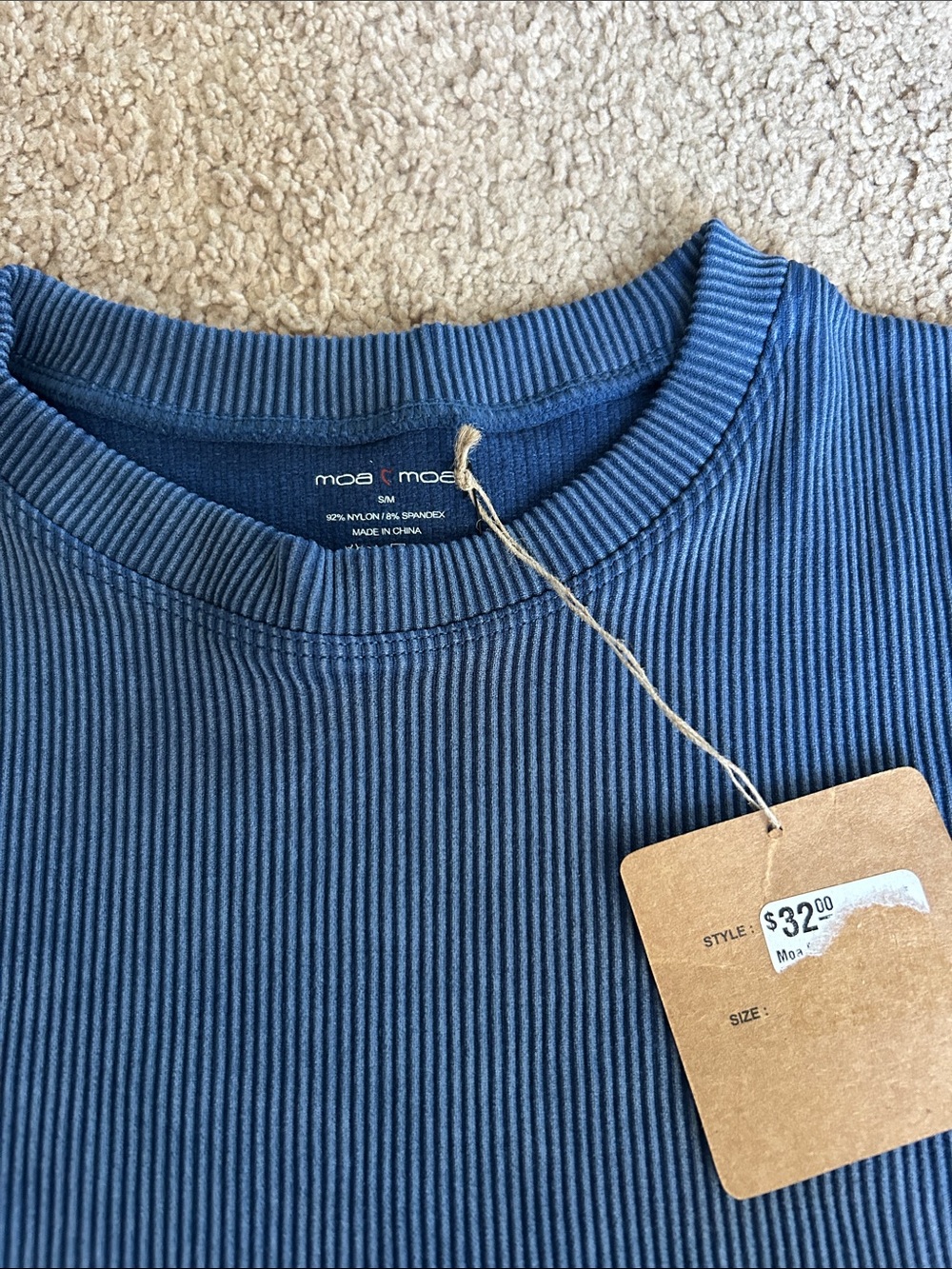 Blue Ribbed Shirt - Picture 2 of 4